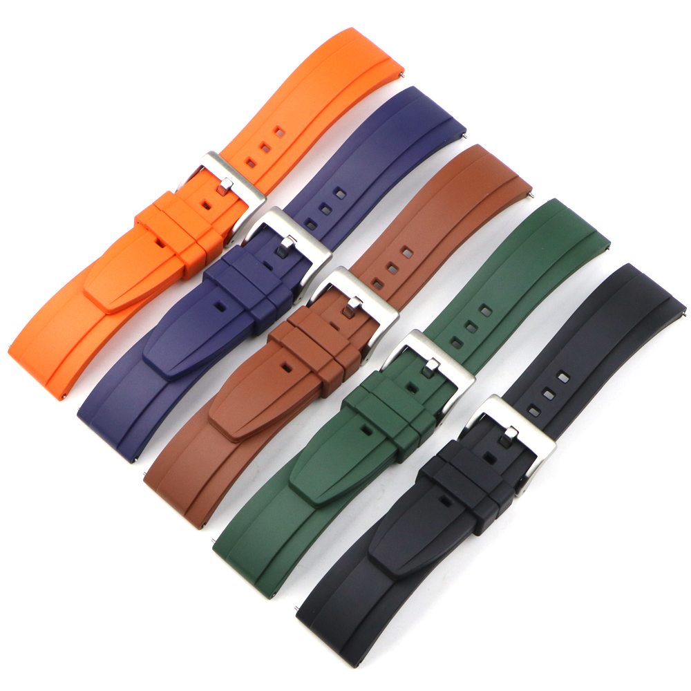 Rubber Strap Diver - FKM-Strap relógio de borracha flúor impermeável