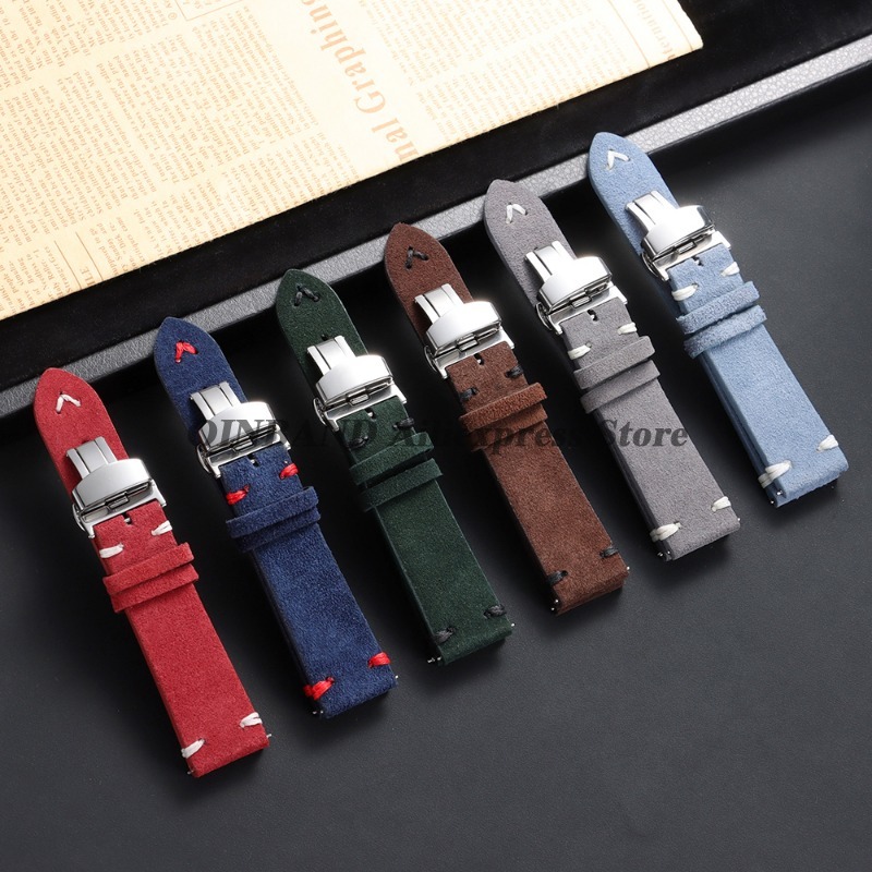 Suede Strap Watch - Pulseira de Couro Suede Vintage com