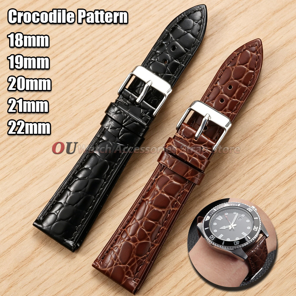 Leather Watch Band Men - Pulseira de Couro com Design de