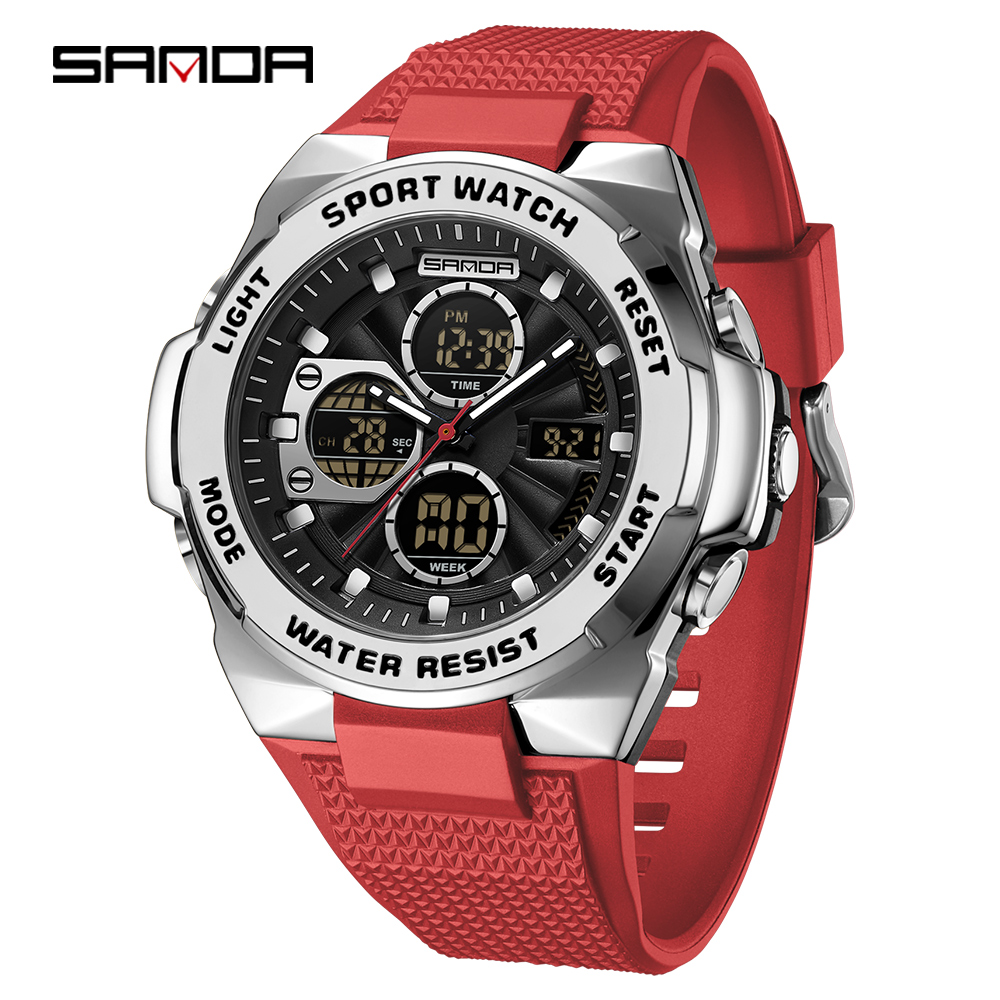 Rubber Strap Diver - Sanda 3378: relógio de quartzo para