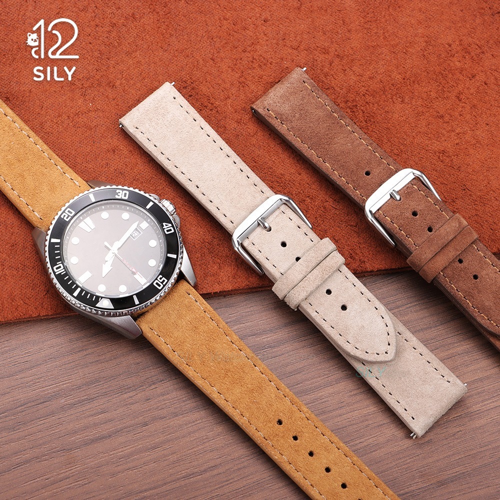 Suede Strap Watch - Pulseiras de relógio de 18 mm,