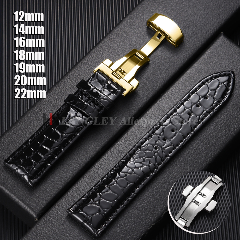 Butterfly Clasp Deployant - Pulseira de couro com design de