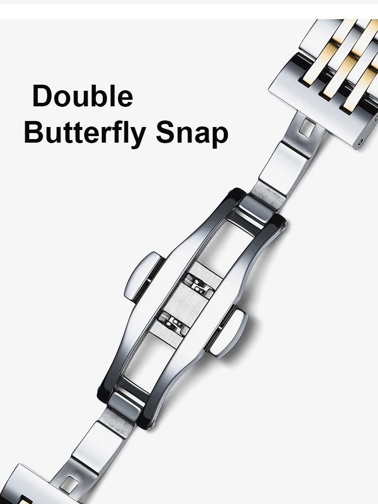 Pulseira de relógio de aço ino - Butterfly Clasp Deployant avaliação e preço