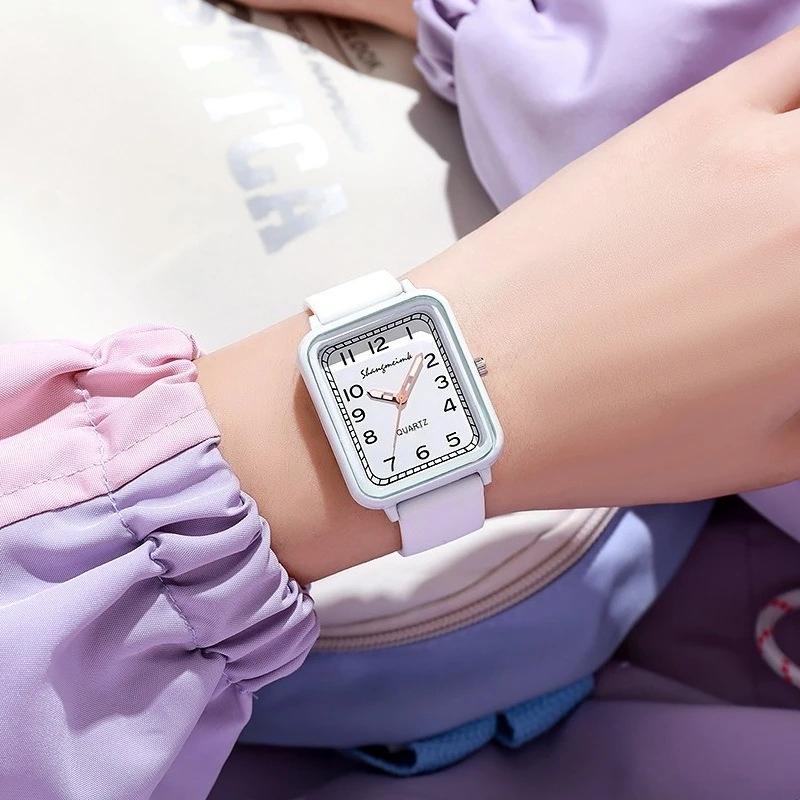Moda retângulo dial senhoras r - Silicone Band Women avaliação e preço