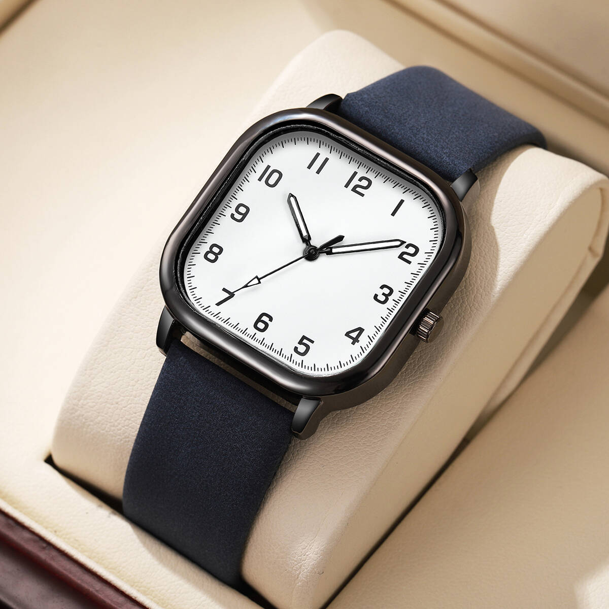 Moda masculina relógios de neg - Leather Watch Band Men avaliação e preço