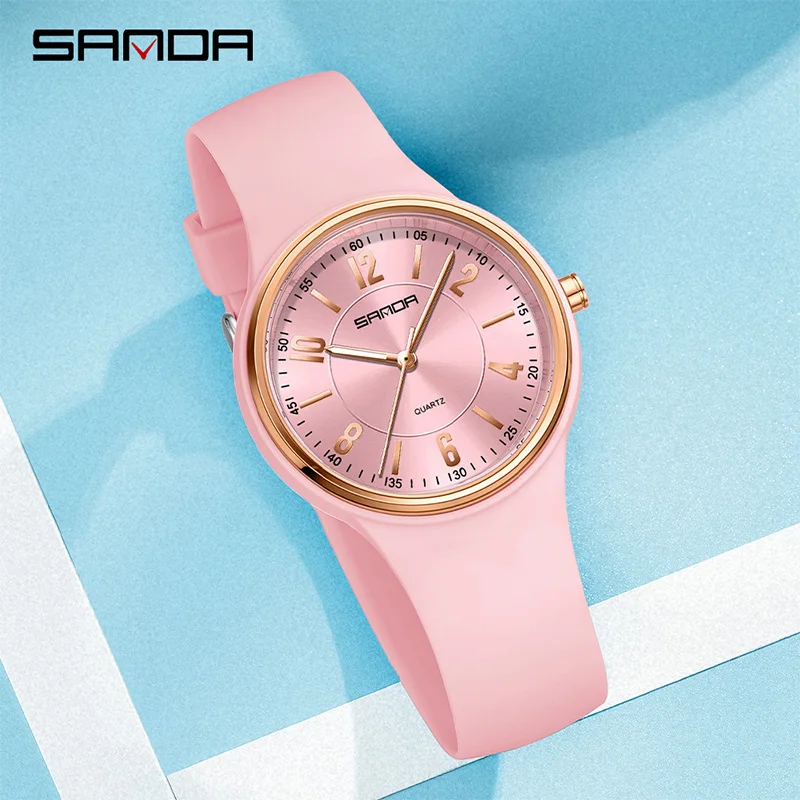 SANDA Moda Feminina Relógio de - Silicone Band Women avaliação e preço