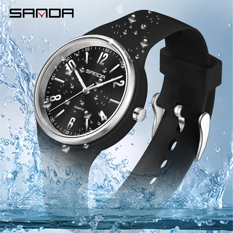 SANDA Moda Feminina Relógio de - Silicone Band Women avaliação e preço