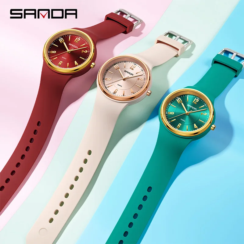 SANDA Moda Feminina Relógio de - Silicone Band Women avaliação e preço